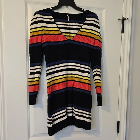 Free People Multicolor Striped Knit Dress. Size XS - Picture 2 of 15